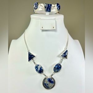 Sodalite 925 Gemstone Necklace & Bracelet